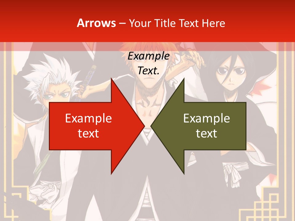 A Group Of Anime Characters With A Red Background PowerPoint Template