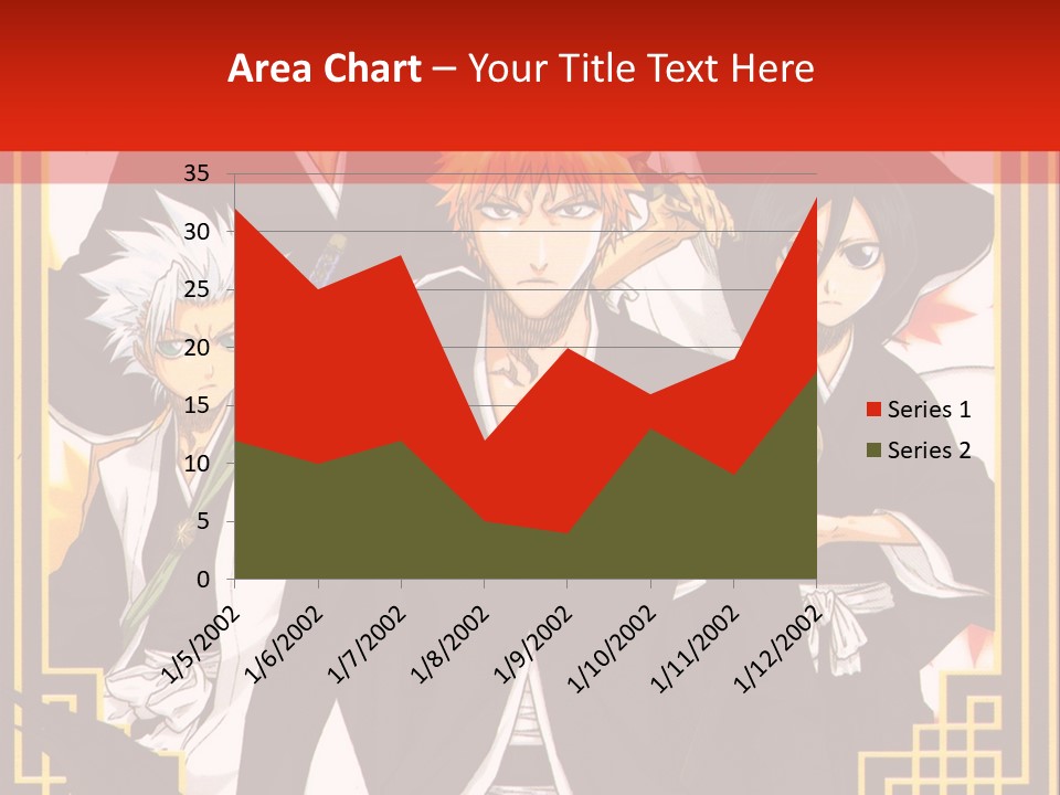 A Group Of Anime Characters With A Red Background PowerPoint Template