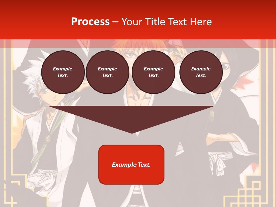 A Group Of Anime Characters With A Red Background PowerPoint Template