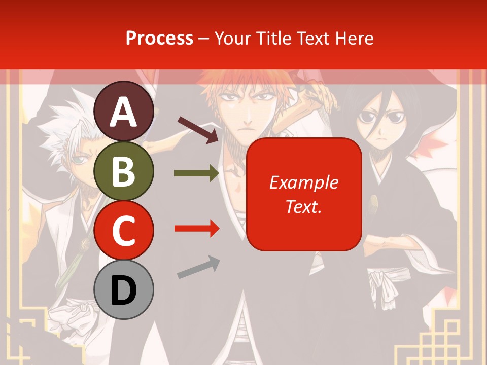 A Group Of Anime Characters With A Red Background PowerPoint Template