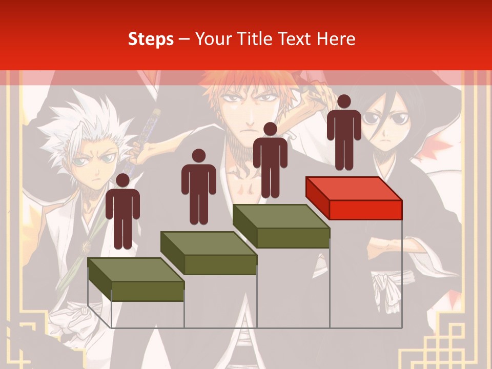 A Group Of Anime Characters With A Red Background PowerPoint Template