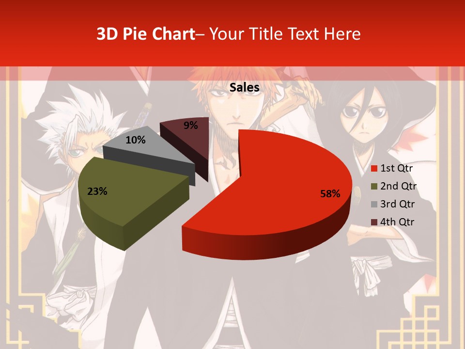 A Group Of Anime Characters With A Red Background PowerPoint Template