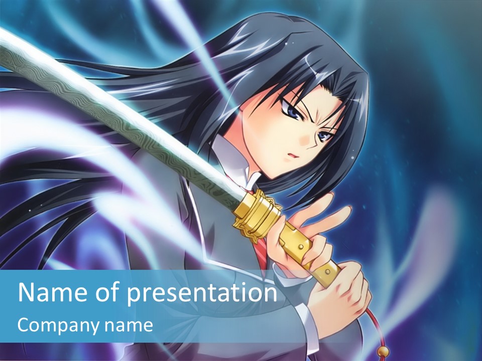 A Woman Holding A Sword In Her Hands PowerPoint Template