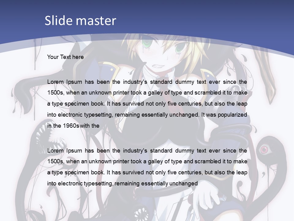 A Cartoon Character With A Sword In Her Hand PowerPoint Template