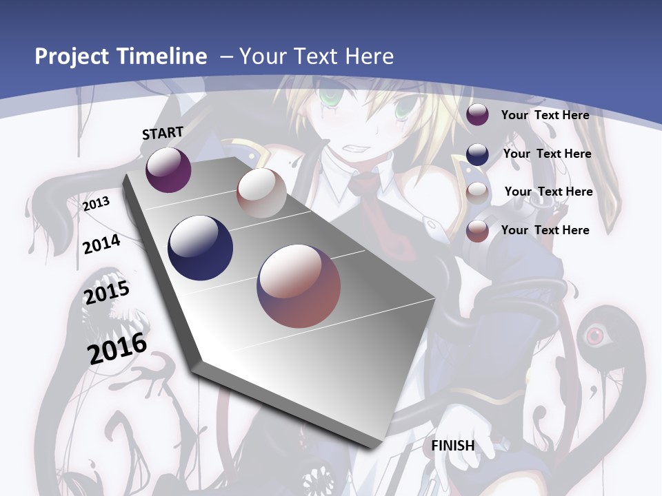 A Cartoon Character With A Sword In Her Hand PowerPoint Template