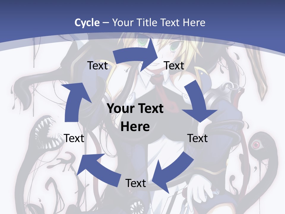 A Cartoon Character With A Sword In Her Hand PowerPoint Template