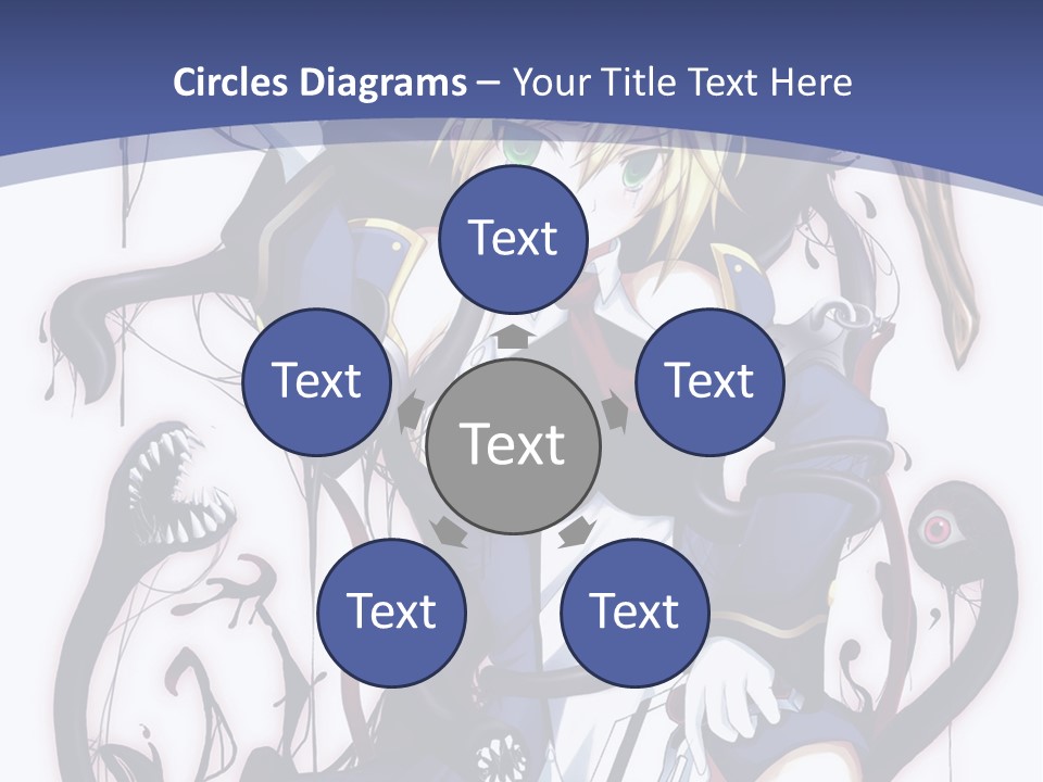 A Cartoon Character With A Sword In Her Hand PowerPoint Template