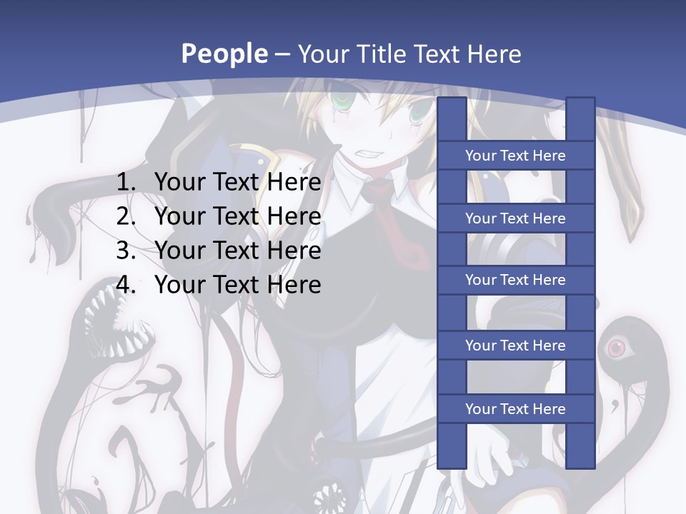 A Cartoon Character With A Sword In Her Hand PowerPoint Template