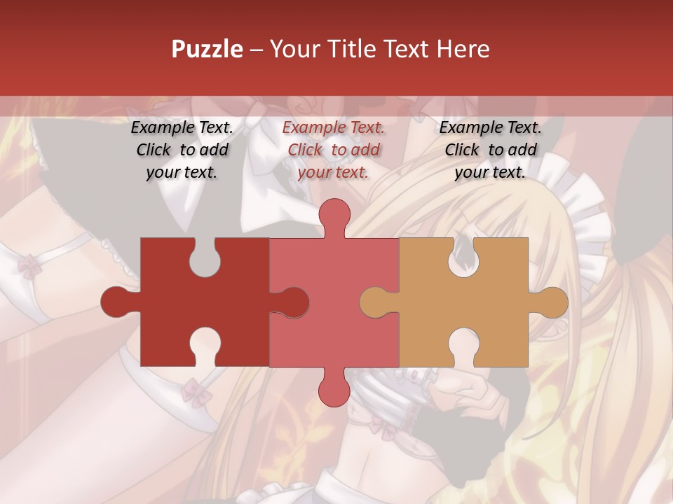 A Couple Of Anime Characters With A Red Background PowerPoint Template