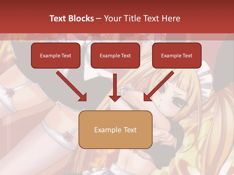 A Couple Of Anime Characters With A Red Background PowerPoint Template