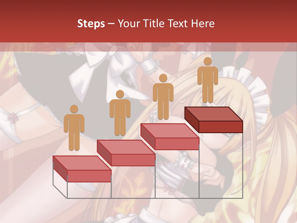 A Couple Of Anime Characters With A Red Background PowerPoint Template