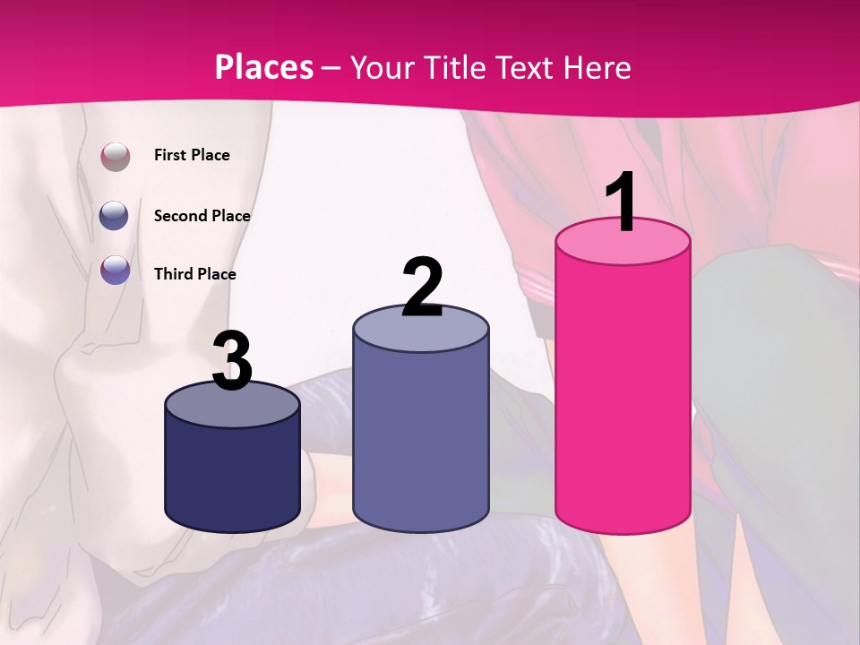 A Couple Of People Sitting Next To Each Other On A Pink Background PowerPoint Template