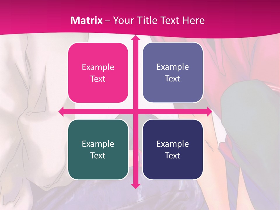 A Couple Of People Sitting Next To Each Other On A Pink Background PowerPoint Template