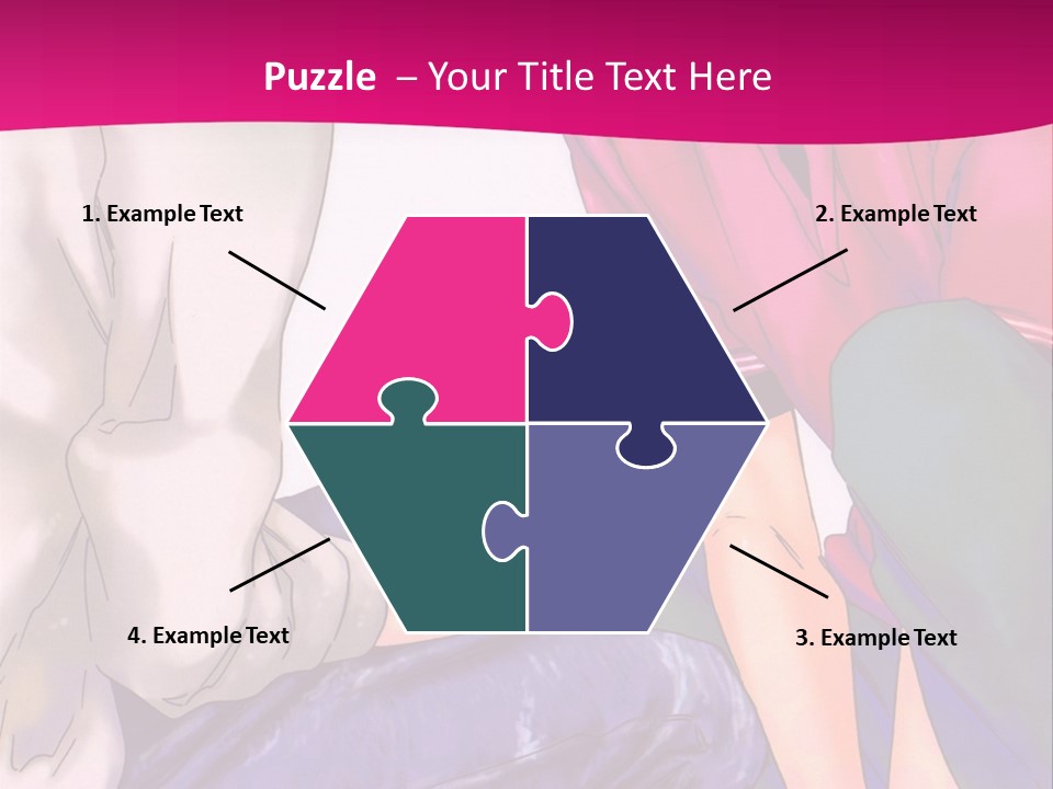 A Couple Of People Sitting Next To Each Other On A Pink Background PowerPoint Template