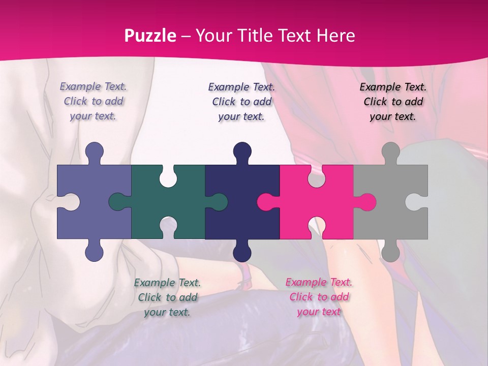 A Couple Of People Sitting Next To Each Other On A Pink Background PowerPoint Template