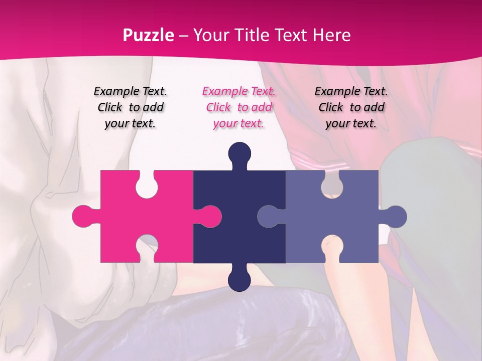 A Couple Of People Sitting Next To Each Other On A Pink Background PowerPoint Template