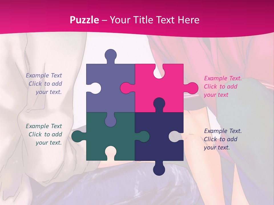 A Couple Of People Sitting Next To Each Other On A Pink Background PowerPoint Template