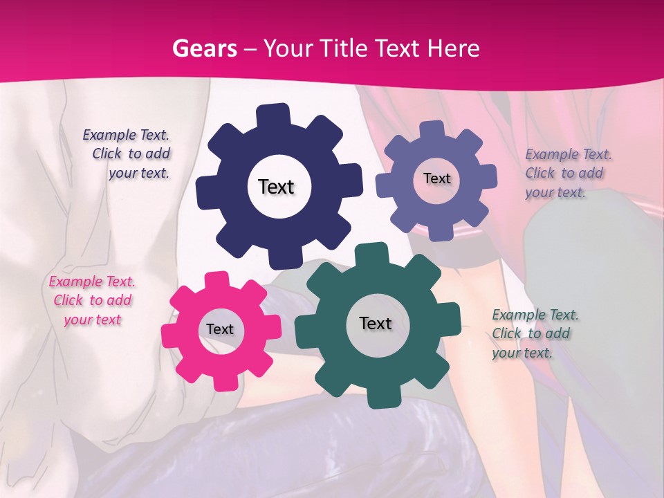 A Couple Of People Sitting Next To Each Other On A Pink Background PowerPoint Template