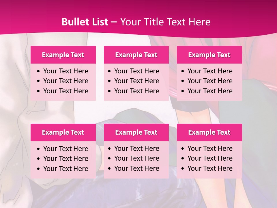 A Couple Of People Sitting Next To Each Other On A Pink Background PowerPoint Template