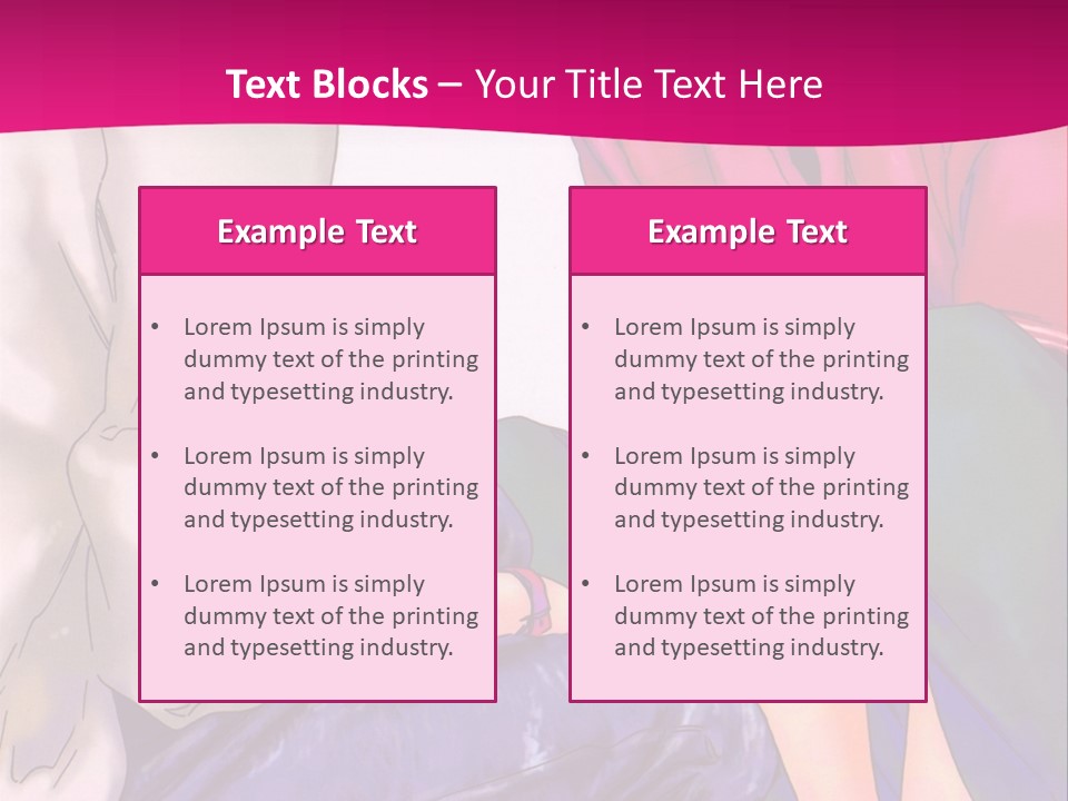 A Couple Of People Sitting Next To Each Other On A Pink Background PowerPoint Template