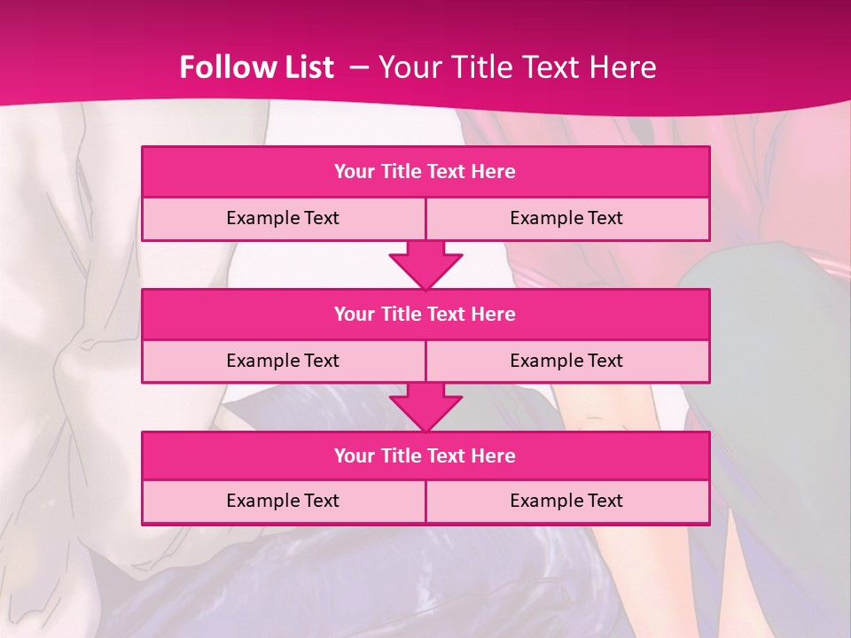 A Couple Of People Sitting Next To Each Other On A Pink Background PowerPoint Template