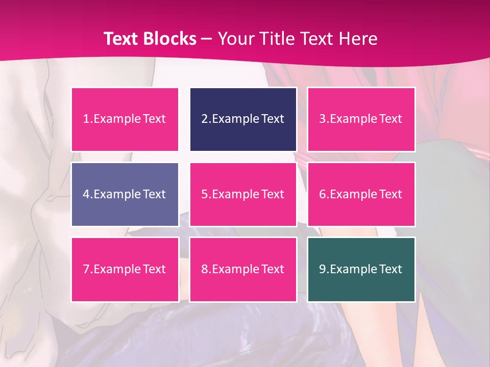 A Couple Of People Sitting Next To Each Other On A Pink Background PowerPoint Template