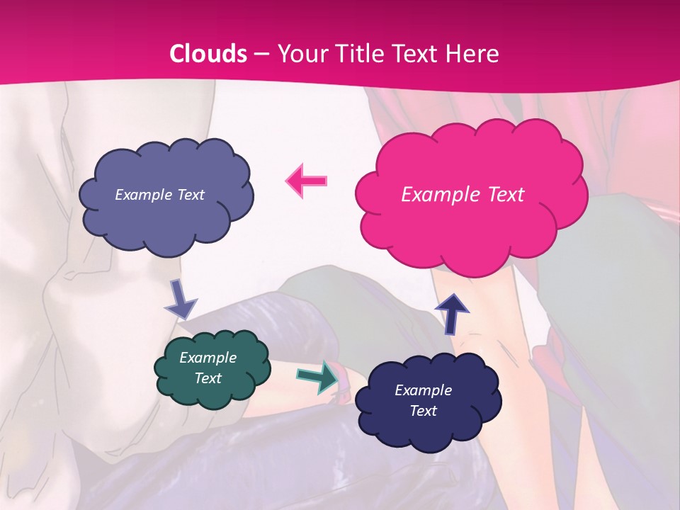 A Couple Of People Sitting Next To Each Other On A Pink Background PowerPoint Template