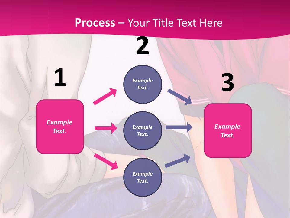 A Couple Of People Sitting Next To Each Other On A Pink Background PowerPoint Template