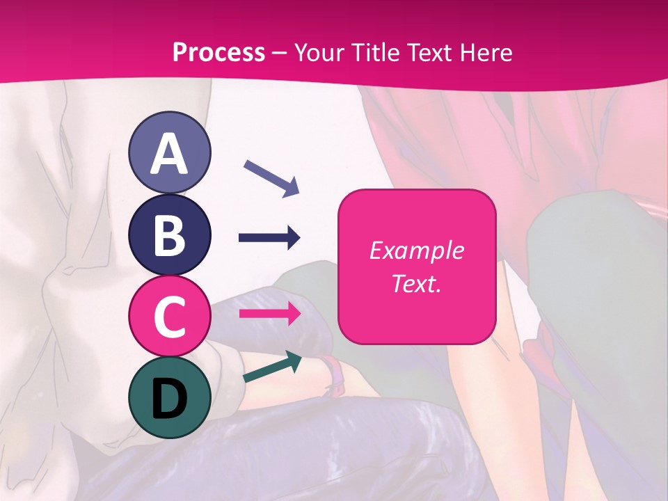 A Couple Of People Sitting Next To Each Other On A Pink Background PowerPoint Template