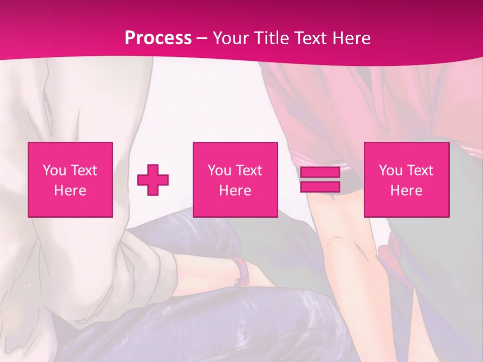 A Couple Of People Sitting Next To Each Other On A Pink Background PowerPoint Template