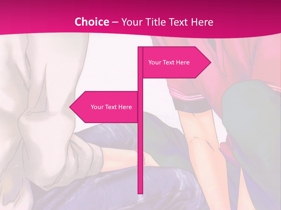 A Couple Of People Sitting Next To Each Other On A Pink Background PowerPoint Template