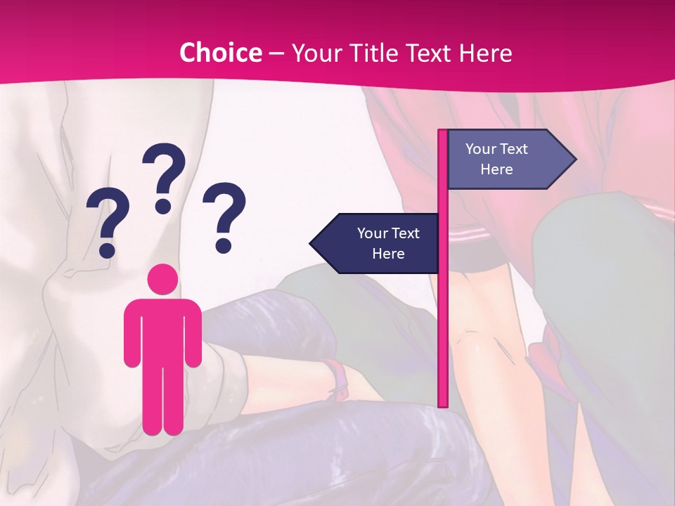 A Couple Of People Sitting Next To Each Other On A Pink Background PowerPoint Template