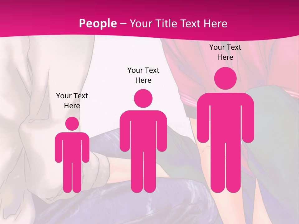 A Couple Of People Sitting Next To Each Other On A Pink Background PowerPoint Template
