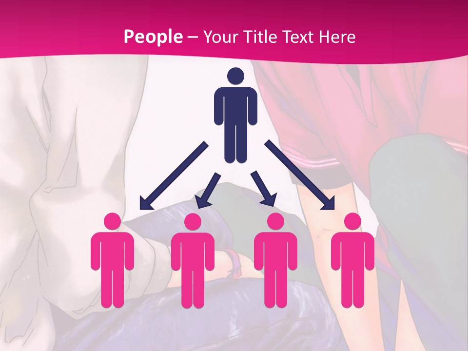 A Couple Of People Sitting Next To Each Other On A Pink Background PowerPoint Template