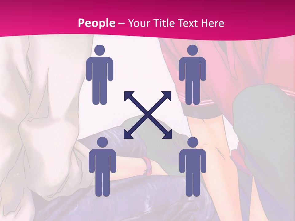 A Couple Of People Sitting Next To Each Other On A Pink Background PowerPoint Template
