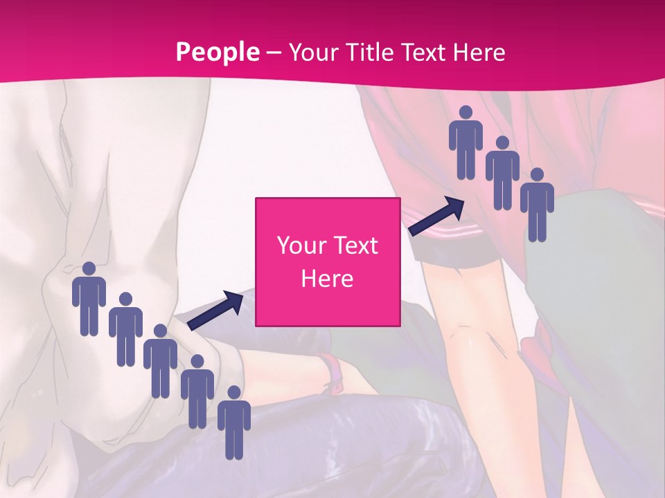 A Couple Of People Sitting Next To Each Other On A Pink Background PowerPoint Template
