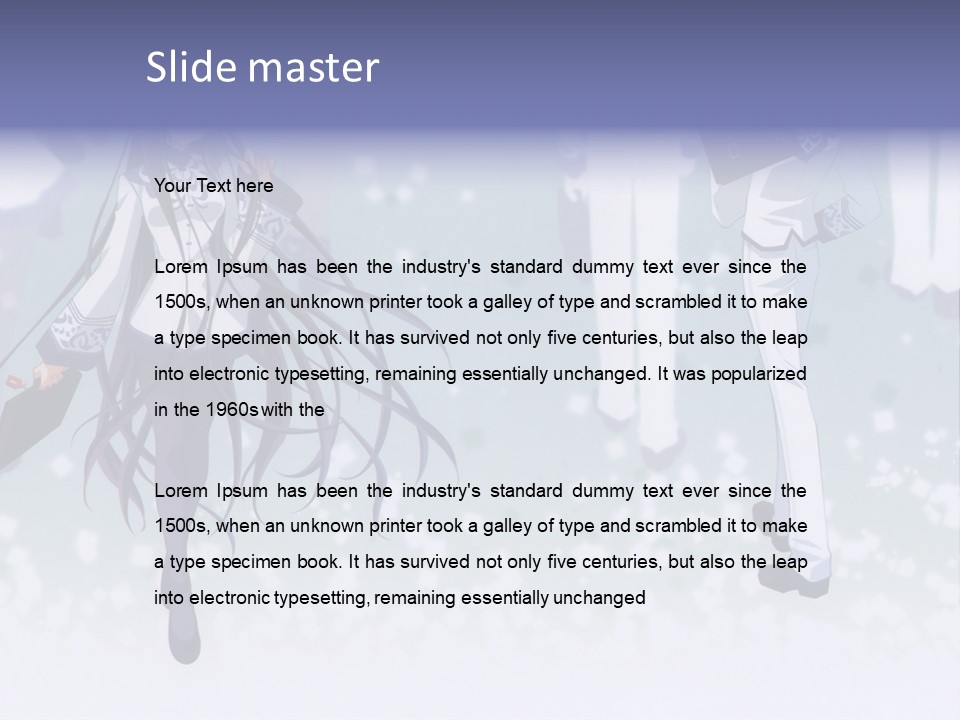 A Couple Of Anime Characters Standing Next To Each Other PowerPoint Template