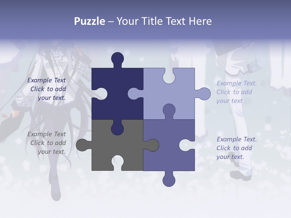 A Couple Of Anime Characters Standing Next To Each Other PowerPoint Template