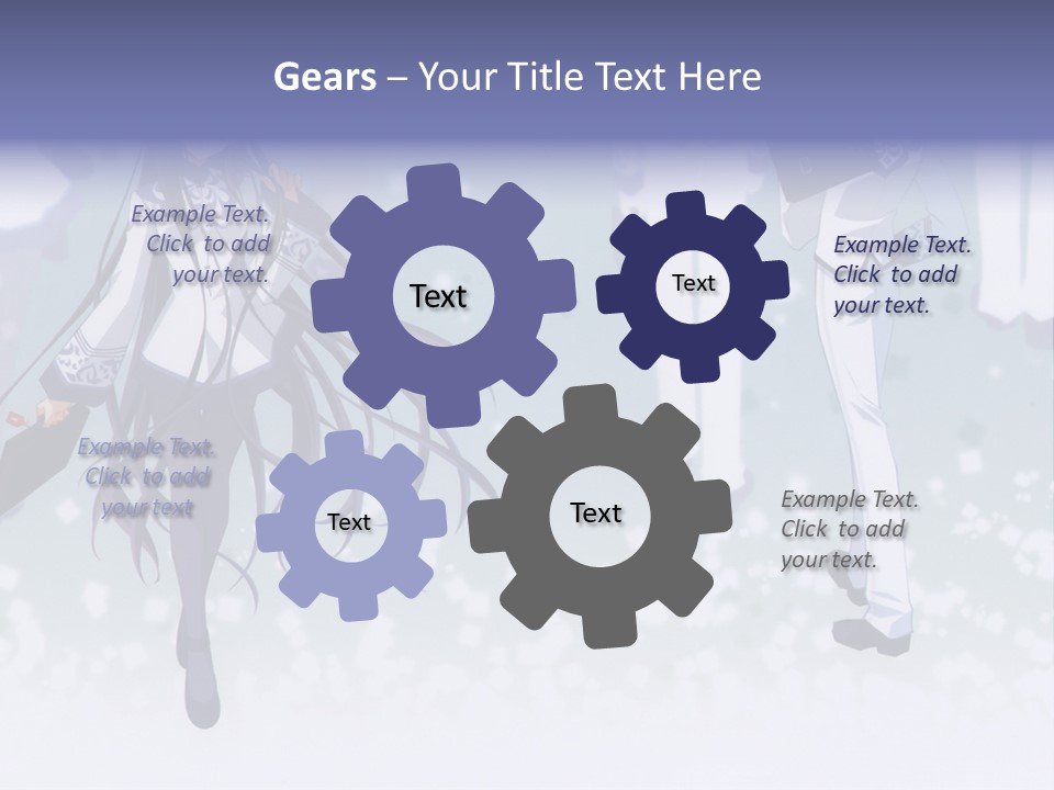 A Couple Of Anime Characters Standing Next To Each Other PowerPoint Template