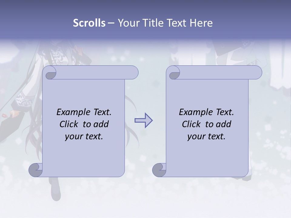 A Couple Of Anime Characters Standing Next To Each Other PowerPoint Template