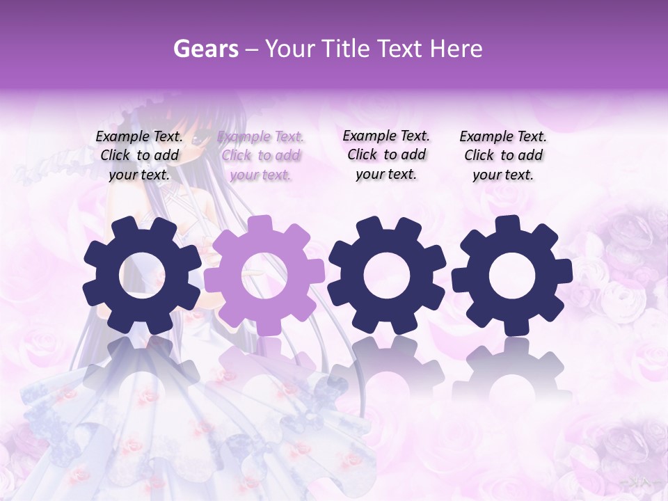 A Woman In A White Dress Holding An Umbrella PowerPoint Template