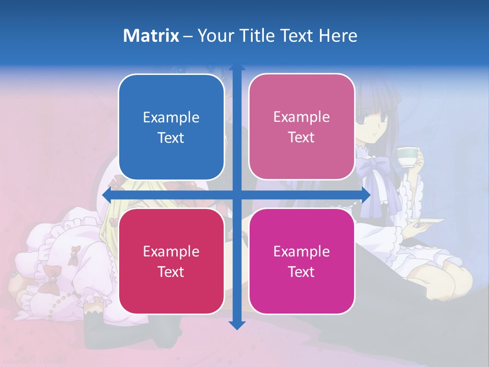 A Group Of Anime Girls Sitting Next To Each Other PowerPoint Template