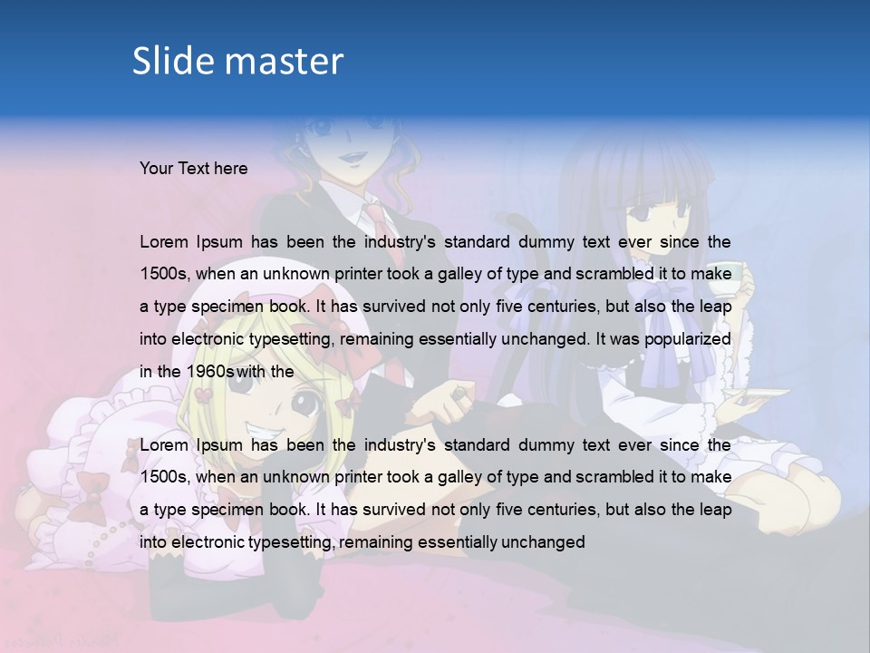 A Group Of Anime Girls Sitting Next To Each Other PowerPoint Template