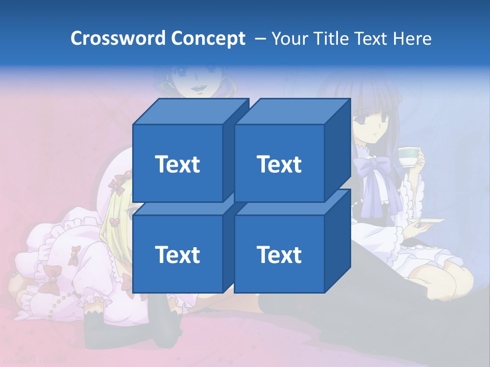 A Group Of Anime Girls Sitting Next To Each Other PowerPoint Template