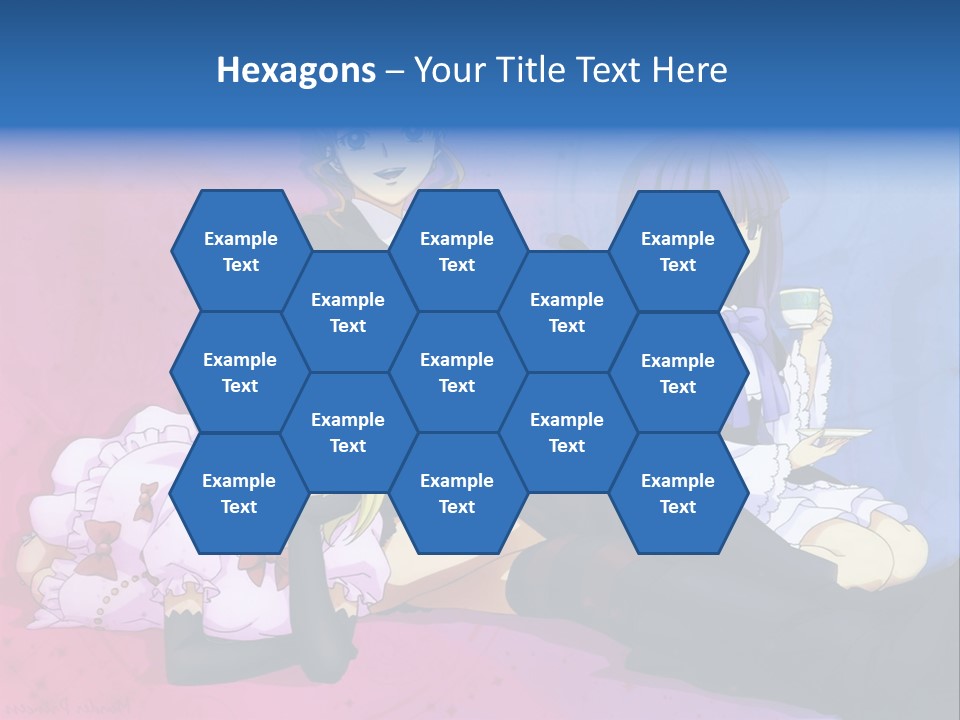 A Group Of Anime Girls Sitting Next To Each Other PowerPoint Template