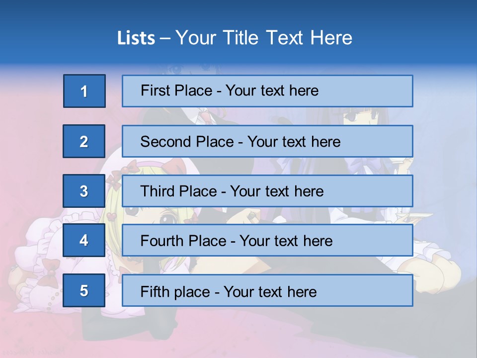 A Group Of Anime Girls Sitting Next To Each Other PowerPoint Template