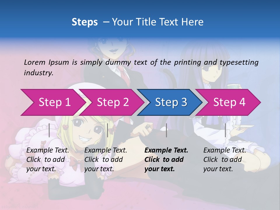A Group Of Anime Girls Sitting Next To Each Other PowerPoint Template