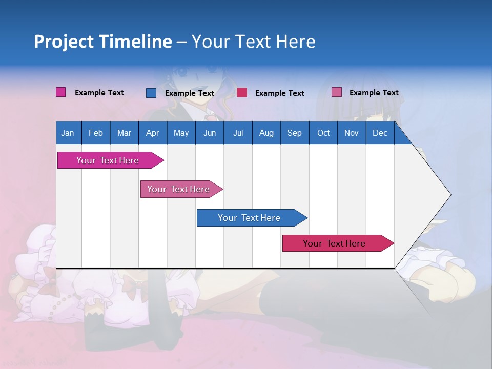 A Group Of Anime Girls Sitting Next To Each Other PowerPoint Template