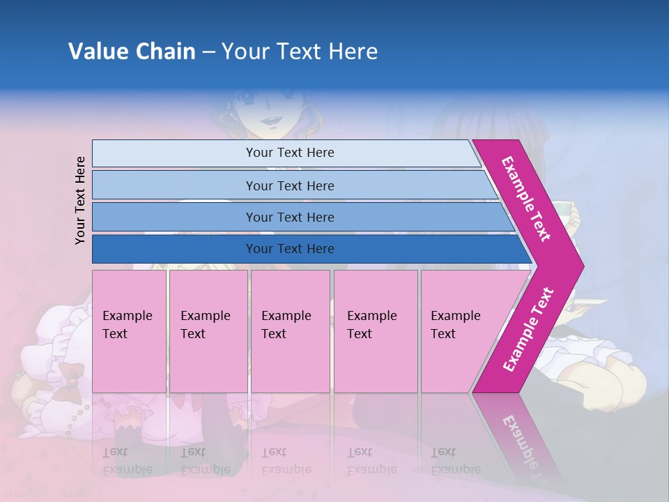 A Group Of Anime Girls Sitting Next To Each Other PowerPoint Template