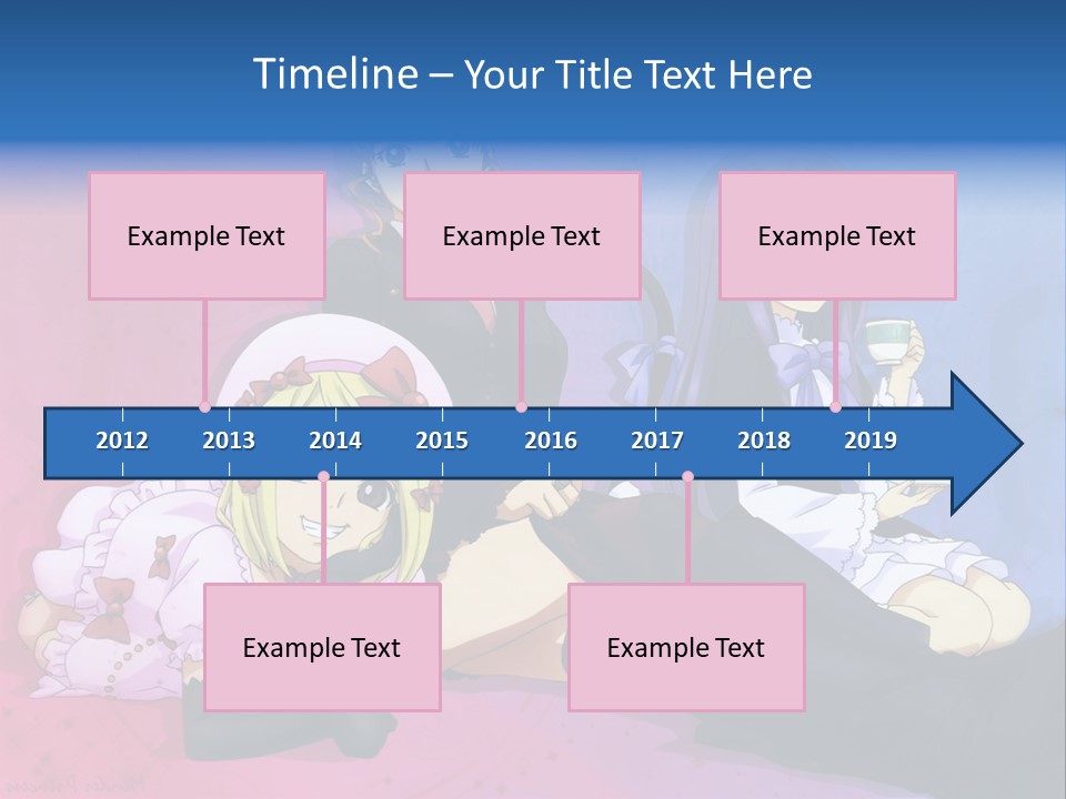 A Group Of Anime Girls Sitting Next To Each Other PowerPoint Template